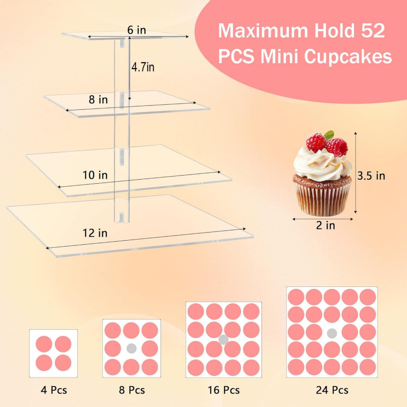 YestBuy 4-laags acryl cupcake  - Cupcake Stand Tier recensie en prijs