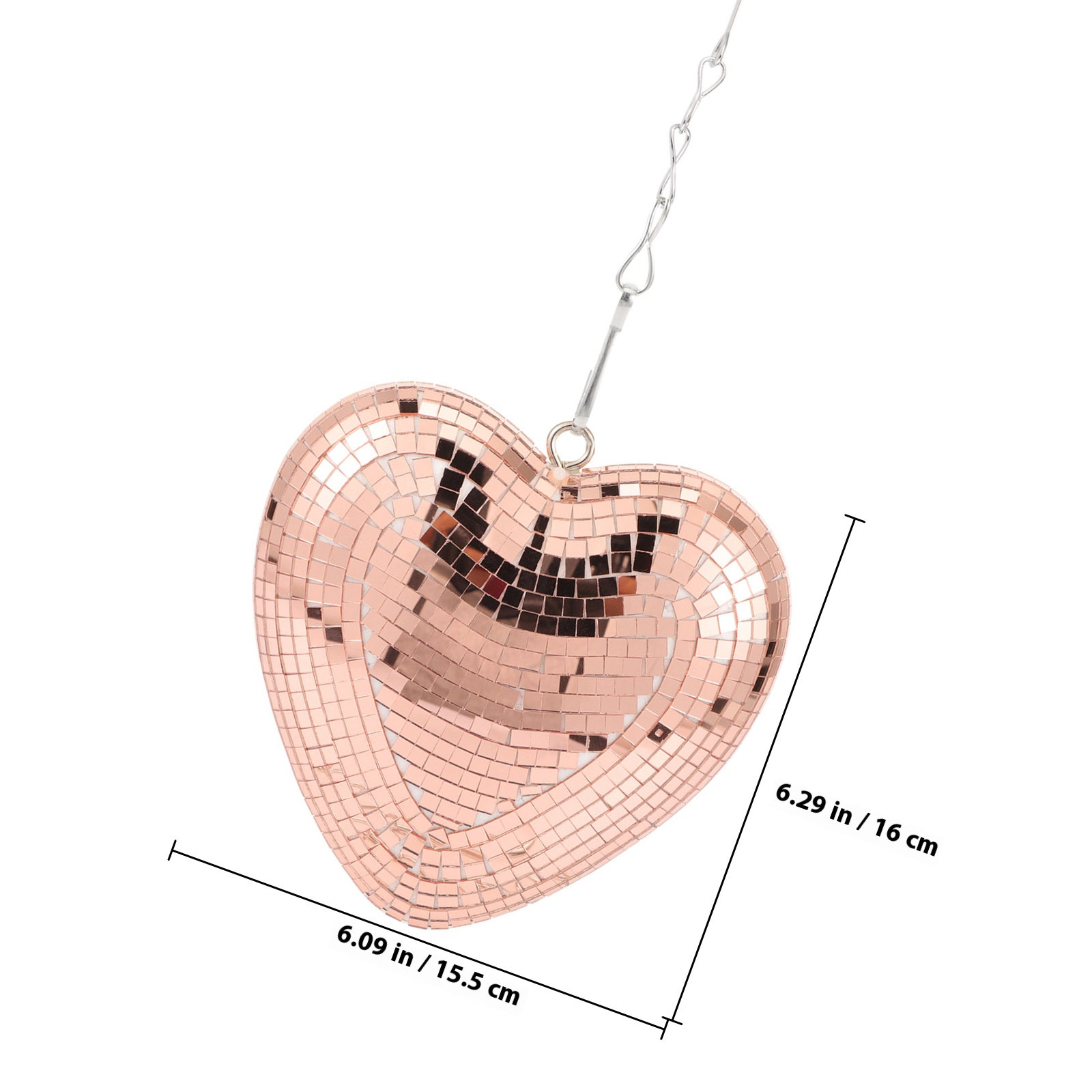 Hangende hartvormige discobal, - Event Party Shop recensie en prijs