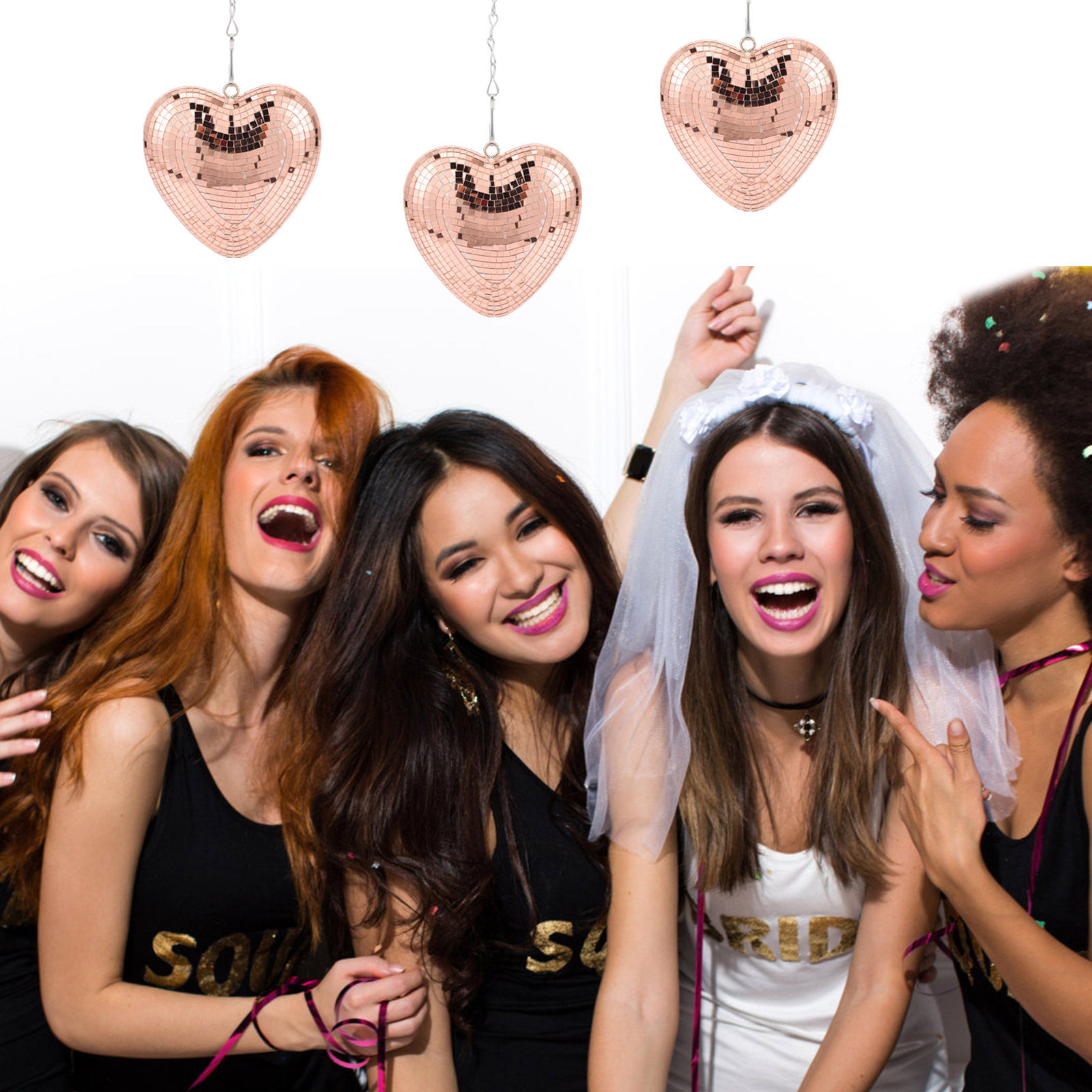 Hangende hartvormige discobal, - Event Party Shop recensie en prijs